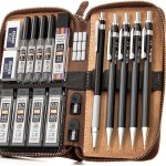 5 pièces porte - mines métal avec etui en cuir, criterium 0, 3, 0, 5, 0, 7, 0, 9 et 2 mm recharges de ... 5 pièces porte - mines métal avec etui en cuir, criterium 0, 3, 0, 5, 0, 7, 0, 9 et 2 mm recharges de ...