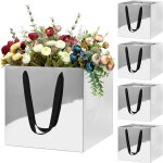 5 pices sacs cadeaux grand, 30 x 30 x 30 cm pochettes cadeaux carrs avec poignes, sac cadeau de faveur ...