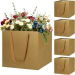 5 pices sacs cadeaux grand, 30 x 30 x 30 cm pochettes cadeaux carrs avec poignes, sac cadeau de faveur ...