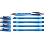5 stylos a bille - bleu - pointe extra large xb - slider memo xb - slider rave xb - schneider