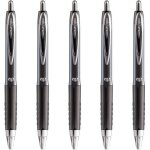 5 stylos roller encre gel noir pointe moyenne 0. 7 mm uni - ball signo 207