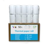 50 bobines carte bancaire thermique tpe - 57x40x12 mm - sans bisphnol a - rouleau thermique terminal ...