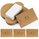 50 mini - enveloppes avec cartes vintage mini - enveloppes en papier kraft cartes vierges petites enveloppes ...