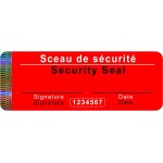 50 pcs sceau de s�curit� avec num�ro de s�rie 70x25mm rouge, inscriptible sceau de s�curit�, sceau de ...