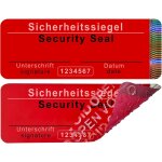 50 pcs scell�s de s�curit� avec num�ro de s�rie sans r�sidus 70x25mm rouge, inscriptible scell�s de s�curit�, ...