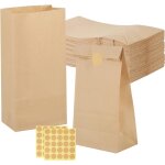 50 pices pochette cadeau, 9 x 18 x 5, 5 cm sac en papier de pques avec autocollants pour bonbons, biscuits, ...