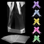50 pi�ces sachet bonbon transparents 10 x 15 cm sachets transparents pour biscuits avec 50 couleurs m�lang�es ...