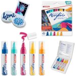 5000 marqueur acrylique large - jaune, jaune soleil, bleu, rose, turquoise - 5 couleurs (abstrait) - ...