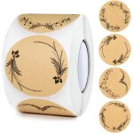 (500pcs brun)etiquettes autocollantes kraft rondes etiquettes a confiture de 5 cm etiquettes adh�sives ...