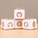 50pcs boîtes faveurs communion confirmation coffrets baptême cadeau enfants 5x5x5cm avec corde jute rubans ... 50pcs boîtes faveurs communion confirmation coffrets baptême cadeau enfants 5x5x5cm avec corde jute rubans ...