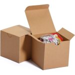 50pcs bote de kraft botes a cadeaux en papier avec couvercles pour cadeaux, artisanat, coffret cadeau, ...
