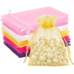 50pcs multicolor sacs organza, sachets pochettes 10x12cm cadeau en organza sac a bijoux, sachets pour ...