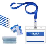 50pcs porte - badges cou en plastique horizontal etanche et transparent avec lanire porte carte pour ...