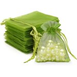 50pcs vert sauge sacs organza, sachets pochettes 7x9cm cadeau en organza sac a bijoux, sachets pour lavande ...