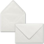 50x enveloppes c6 - couleur: gris clair - 11, 4 x 16, 2 cm - fermeture: gomme - pour papier a4, a5, ...