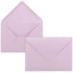 50x enveloppes c6 - couleur: lilas (violet) - 11, 4 x 16, 2 cm - fermeture: gomme - pour papier a4, ...