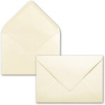 50x enveloppes c6 - couleur: vanille (crme) - 11, 4 x 16, 2 cm - fermeture: gomme - pour papier a4, ...