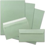 50x sets de papier a lettres a4 avec enveloppes dl - fermeture: autocollantes - couleur: eucalyptus (vert) ...