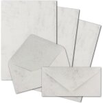 50x sets de papier a lettres a4 avec enveloppes dl - fermeture: gomm�e - couleur: gris marbr�e - papier ...