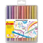 551024 set de feutres paillets, 24 crayons de couleurs basiques et pastels