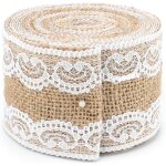 5m rouleaux ruban jute dentelle ruban en toile de jute naturelle avec bordure en dentelle jute pour bricolage ...