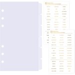 6 feuilles transparent intercalaires a6 plastique, pour classeur a6 6 anneaux, s��parateurs a6 planificateur, ...