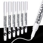 6 marqueurs blancs, stylo blanc 1mm feutre acrylique permanent schage rapide impermables stylos marqueur ...