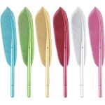 6 pcs stylo a bille fantaisie en forme de plume stylos a gel encre noire stylo a bille rtro pour fille ...