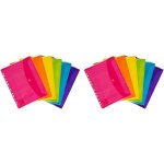 6 pochettes plastiques a4 perfores epaisses et colores avec bouton velcro pour usage intensif (lot ...
