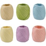 6 rouleaux ruban cadeau raphia, raphia pour l'artisanat, ficelle raphia, ruban en raphia naturel, ruban ...