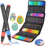60 feutres acrylique avec pochette ¿ stylo peinture acrylique pour verre marqueur peinture acrylique ...