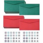 60 pcs enveloppes de no�l mini carte cadeau enveloppes vert rouge