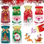 60 pices sachets en plastique nol, sachet bonbons, sacs a bonbons sac biscuit, nol biscuits sachet ...