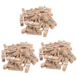 60 punaises avec pinces en bois, punaises, punaises, trombones cr�atifs, couleur naturelle