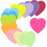 600 feuilles de notes super adhsives, 12 couleurs - forme d'amour (70 x 70 mm) pour bureau, maison, ...