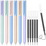 6pcs stylos a encre gel rtractables, 0. 5mm remplaable encre stylo avec 6 recharges supplmentaires, ...