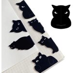 Marque page (7 pi�ces) magnetique, curious cat couleur noir, marque pages original, special signets marque ...