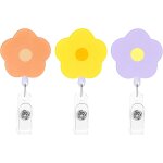 7 porte badge enrouleur a fleurs, petit motif floral porte badge enrouleur, porte badge tour de cou, ...