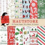 72 feuilles papier de soie nol 70x50cm - 12 styles pour emballage et garnissage de sacs cadeau - motifs ...