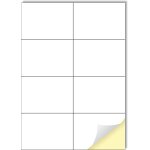 8 autocollants par feuille, 25 feuilles a4, etiquettes en papier autocollant blanc imprimable pour imprimantes ...