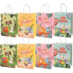 8 pcs sac de paques, sacs cadeaux pour enfants, sacs - cadeaux de pques, sacs en papier avec poignes ...