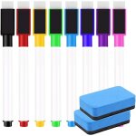 8 pi�ces feutre tableau blanc effacable, tableau blanc magnetique stylo effa�able, parfait pour ecole, ...