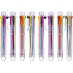 8 pi�ces multicolore stylos 8 - en - 1 r�tractable stylos a bille 8 couleurs transparent stylo a bille ...
