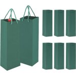 8 pices pochette cadeaux bouteilles, vert sacs cadeaux de bouteilles de vin en papier kraft avec poignes, ...