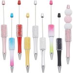 8 stylo a perles color� en plastique en vrac assortiment de stylos a bille r�tractables avec strass et ...