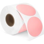 (800 etiquette, rose) 1 x etiquette ronde thermique directe rose, etiquette ronde autocollante, etiquette ...