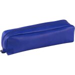 8318c - trousse scolaire rectangulaire bleue 21x4x6 cm en vritable cuir d'agneau - fourniture scolaire ...