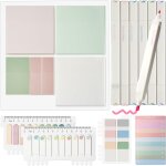 876 pcs sticky notes transparentes, notes autocollantes transparentes couleurs avec 6 pcs surligneurs ...