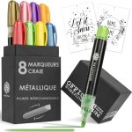 8x marqueur craie effacable metallique - 1mm a 6mm pointes interchangeables - feutres craie metallique ...
