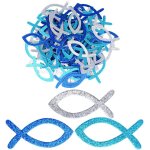 90pcs confettis forme de poisson creux m�lange de couleurs scintillant cadeau d�coration bricolage artisanat ...